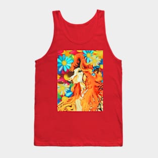 Afghan Hound. Mucha/Watson. Hippie Flowers. Tank Top